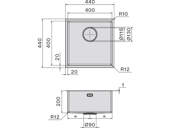 Мойка Falmec SCO4000F.00#SSF 440x440