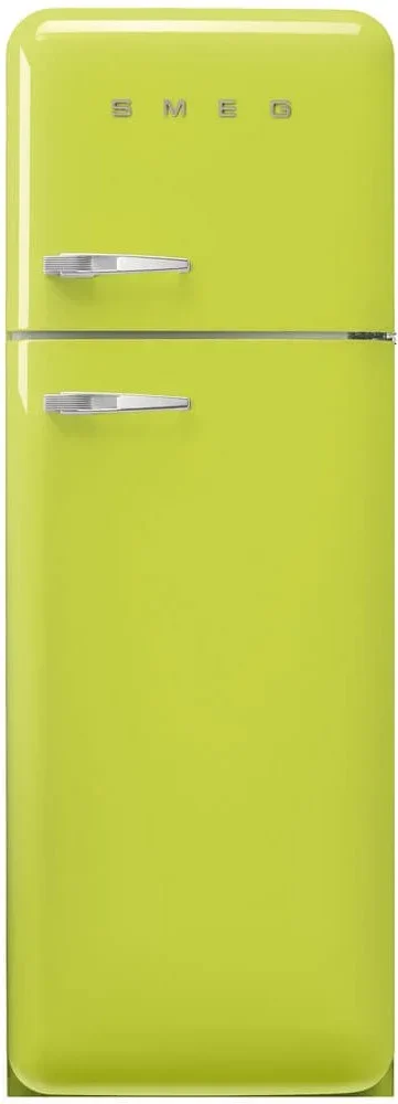 SMEG FAB30RLI6 Отдельностоящий двухдверный холодильник, стиль 50-х годов, 60 см, цвет лайма, петли с