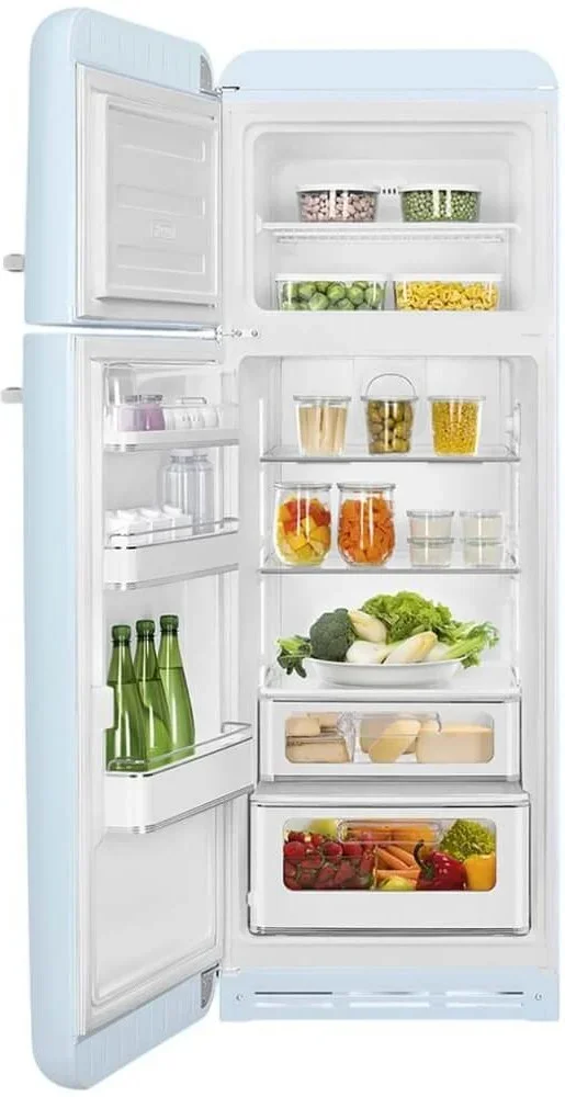 SMEG FAB30LPB6 Отдельностоящий двухдверный холодильник, стиль 50-х годов, 60 см, пастельный голубой,