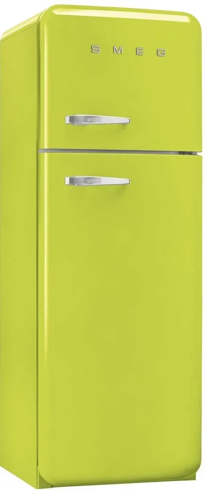 SMEG FAB30RLI6 Отдельностоящий двухдверный холодильник, стиль 50-х годов, 60 см, цвет лайма, петли с
